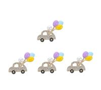 Beavorty 4pcs Unique Balloon Truck Brooch Pin for Men and Women Stylish Rhinestone Suit Lapel Pin Multifunctional Wedding and Christmas Corsage Cute Car Decoration for Party and Event
