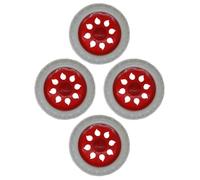 Beavorty 4pcs Universal Heavy Duty Replacement Caster Wheels for Shopping Cart Trolley Front Wheels with Red Fire Spoke Design, Suitable for Wheeled Shopping Trolleys and Luggage Carts