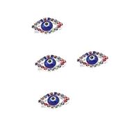 Beavorty 4pcs Vintage Blue Evil Eye Brooch Pin with Rhinestone Detail Durable Lapel Pin for Cardigans Scarves and Shawls Fashion Brooch Accessory for Women