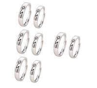Beavorty 4sets Adjustable Rings for Men and Women Heart Design Finger Jewelry Durable and Lightweight for Valentine Day Creative Love Symbol 2pcs*4