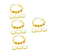Beavorty 4sets Sunflower Hippie Headband Flower Hair Bands Set Women's Headband Bulk for Wedding Party Cosplay Holiday 4pcs*4