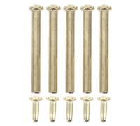 Beavorty 5 Sets Folding Fan Shaft Rivets Repair Kit with Metal Gold Plated 3mm X 25mm Fasteners for Handheld Folding Fan Replacement and DIY Craft Accessories