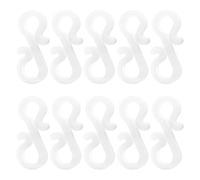 Beavorty 50pcs Decorative Hanging Hooks White Plastic S Shape Reusable | String Lights and Gutter Edges, Rust-free Use, No Rust Stains, Home and Christmas Tree Decorating