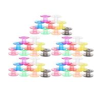Beavorty 50pcs Flat Plastic Bobbins for Sewing Machine with Secure Groove Design and Scratch-Proof Surface, Includes Storage Case for Detailed Stitching Tasks and Versatile Use Random Color