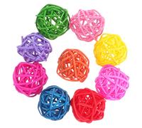 Beavorty 50pcs Parrot Chewing Toy Parrot Bite Toy Small Fish Tank Birds Toys Chewing Balls Wicker Rattan Balls Vine Rattan Diy Decoration Pet Bird Food Grass and Vines