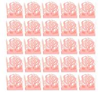 Beavorty 50pcs Pink Hollow Rose Edge Chocolate Paper Trays, Party Table Decor Chocolate Holders for Wedding Dessert Buffet, Truffle Candy Wrapping Liners