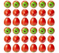 Beavorty 50pcs Strawberry Fruit Spacer Wooden Beads with Natural Hemp Tassel String for DIY Jewelry Making, Craft Supplies for Bracelets, Necklaces, and Festival Decorations