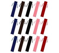 Beavorty 50pcs Velvet Single Pen Pouch Drawstring Closure Slim Pencil Sleeve Holder for Fountain Pens and Writing Tools for School Office and Business Use