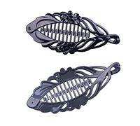 Beavorty 5pcs Banana Hair Clips for Girls Black Floral Ponytail Holders Hair Pins Styling Hair Clips Seasonal Hair Accessory