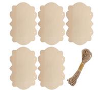 Beavorty 5pcs Blank Hanging Signs Wooden Plaques with Jute Rope Rectangular Natural Basswood DIY Potential Quick Installation Beige Door Decor Room Wall Art