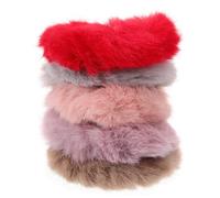 Beavorty 5pcs Elastic Hair Bands Girls Scrunchies Plush Rabbit Hair Headbands Soft and Comfortable Ties Random Color