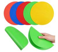 Beavorty 5pcs Football Training Spot Markers Poly Spots Floor Dots Set with Red, Yellow, Blue, Green, Orange for Sports, Gym, and Physical Education Field Marking