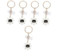 Beavorty 5pcs Halloween Spider Bat Keychain Pendant Small Alloy Keyring for Party Favors Lightweight Halloween Accessories for Celebrations and Birthdays