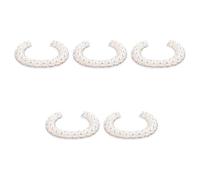 Beavorty 5pcs Iron-on Alphabet Pearl Applique Patches with Rhinestone Embellishment for DIY Clothing Decoration, Sewing Craft Letters Set Suitable for Jackets, Bags, and Hats