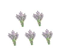 Beavorty 5pcs Lavender Flower Brooch Pin for Women Elegant Aesthetic Clothing Lapel Pin with Rhinestone Detail for Dresses Bags and Scarves for Special Occasions