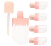 Beavorty 5pcs Mini 5ml Refillable Lip Gloss Tubes and Lip Oil Bottles Plastic Empty Lipstick Containers Travel Portable Ice Cream Shaped Balm Vials Diy Cosmetic Kit