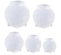 Beavorty 5pcs Sphere Ball Silicone Molds Unique Creative Design White Good Flexibility Compatible with Most Casting Material for Art Works DIY Projects
