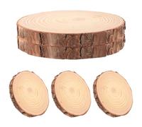 Beavorty 5pcs Unfinished Wooden Disc Round Wood Disc Slices with Natural Bark Rustic Style DIY Friendly Blank Surface for Painting Craft Projects Home Decoration