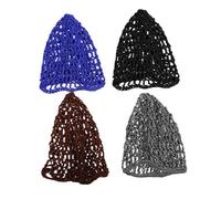 Beavorty 5pcs Women Hand Crochet Mesh Hair Net Sleep Cap Ponytail Hat Bonnet for Sleeping