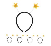Beavorty 5pcs Yellow Star Headbands for Year and Holiday Parties Lightweight Comfortable Martian Antenna Hair Accessories with Festive Costume Decoration for Women