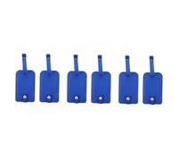Beavorty 6 PCS Soft PU Luggage Tags for Suitcases and Backpacks with Privacy Id Labels Travel Accessories for Flights Train Rides and Business Trips Blue