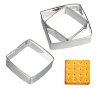 Beavorty 6 Pcs Stainless Steel Square Cookie Cutters Set, 3 Sizes with 2 Pieces Each, Biscuit Cutter Tools for DIY Baking and Pastry, Suitable for Home Kitchen Use