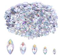 Beavorty 600pcs DIY Crystal Rhinestones Horse Eye Gems 0.24x0.12x0.08in Fade-Resistant Easy Application Acrylic for Nail Art and Phone Case Decoration