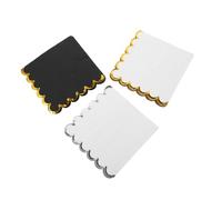 Beavorty 60pcs Elegant Disposable Party Napkins with Artistic Wavy Edging Absorbent Beverage Serviettes for Bathroom Shower Fancy Dinner Black and White with Gold and Silver Trim