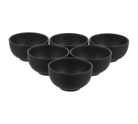 Beavorty 6pcs Black Large Straight Mouth Ceramic Kung-fu Teacups Set Small Chinese Purple Clay Tea Drinkware for Afternoon Tea and Tasting at Home