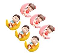 Beavorty 6pcs Cake Decor Micro-landscape Decor Cake Ornament Shape Plastic Resin Warm Visual Enjoyment Lovely Romantic Creative Birthday Party Decoration Random Style