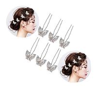 Beavorty 6pcs Fashionable Headdress Bridal Hairpin Pearl Diamond Hair Fork Elegant Women's Hair Combs