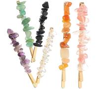 Beavorty 6pcs Gemstone Jeweled Bobby Pins for Women Bling Hair Gems Clips Hair Jewelry for Women Styling Accessories Snap Clips