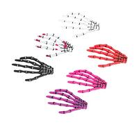 Beavorty 6pcs Ghost Claw Skeleton Hair Clips Hand Bone Shape Hairpin Set Fluorescent Halloween Hair Accessories for Women Mixed Colours