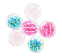 Beavorty 6pcs Interactive Crinkle Cat Cage Balls Set, Candy Color Crinkle Paper Balls for Indoor Play, Soft Lightweight Cat to Stimulate Hunting Instincts and Reduce Boredom