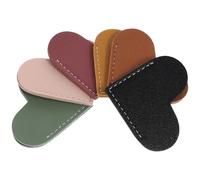 Beavorty 6pcs Mini Portable Heart-Shaped Leather Page Corner Bookmarks, Book Corner Protective Covers for Reading Lovers, Set 6 Colors