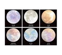 Beavorty 6pcs Planetary Self-stick Memo Pads Set - round Shape Earth, Black White Moon, Rainbow Moon, Red Planet, Dwarf Planet, Mercury - Cute Office Writing Notes for School and Business
