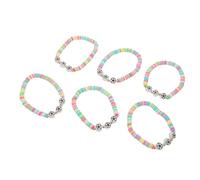 Beavorty 6pcs Soccer Beaded Bracelets Polymer Clay Lightweight Football Jewelry for Boys Cheer Teams Comfortable Fit Vibrant Colors Sports Fan Accessories