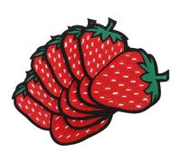 Beavorty 6pcs Strawberry Appliques Sew on Patches Red Polyester Sturdy Fabric Cute Decorative DIY Design Easy Sewing Application for Coats and Accessories Festive Occasions