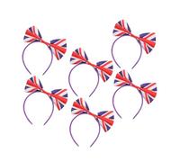 Beavorty 6pcs Uk Flag Hair Bowknot Headband England Festival Decorative Hair Hoop for Football Fans