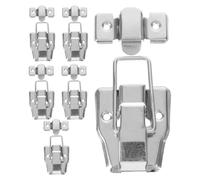 Beavorty 6pcs Vintage Silver Metal Duckbilled Toggle Latch Hasp Lock for Wooden Case Box Hardware with Lock Suitable for Jewelry Boxes and Suitcases