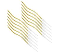 Beavorty 72pcs Spiral Birthday Cake Candles Golden Paraffin Wax Thin Long Twisted Candles with Stable Burning for Party and Birthday Cake Decorations