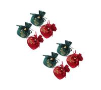 Beavorty 8 Pcs Christmas Velvet Drawstring Bags Small Candy Pouches for Holiday Parties Xmas Favor Sacks Red and Green for Presents Wrapping and Gift Storage