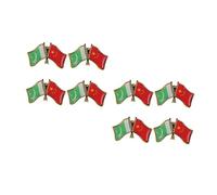 Beavorty 8 pcs Pakistan China Friendship Flag Lapel Pins Metal Brooches National Badge for Clothes Jackets Hats Backpacks Patriotic Commemorative Accessories