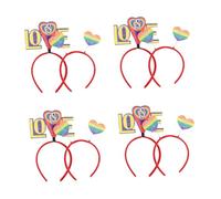 Beavorty 8 pcs Rainbow Heart Headband Festival Hair Accessories Non Woven Comfortable Wear for Pride Wedding Birthday Party Celebrations