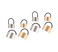 Beavorty 8pcs Rectangular Alloy Hair Ties Polished Elastic Ponytail Holders for Women Girls Golden Silver Small Golden Small Silver Versatile Hair Rope for Everyday Use