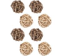 Beavorty 8pcs Small Animal Chew Balls for Bunny Guinea Pig Hamster Chinchilla Teeth Grinding with Natural and Peeled Willow Branch Balls for Play and Treat