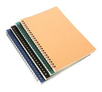 Beavorty A5 Kraft Paper Spiral Notebook 4pcs, Portable 50-page Coil Notepads with Natural, Black, Navy, and Green Covers, Schedule Planner for Office, School, and Daily Writing