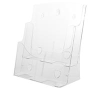 Beavorty Acrylic A4 Double-Layer Document Holder Stand with Wall Mount for Brochures, Pamphlets, and Greeting Cards Display in Office Or Work-from-Home Settings