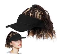 Beavorty Adjustable Curly Ponytail Baseball Cap Wig for Women Lightweight Breathable Visor Hat with High Ponytail Synthetic Hairpiece for Daily Wear and Parties Mixed Color