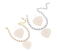 Beavorty Adjustable Faux Pearl Shoe Belt Straps with Self Adhesive Heel Protectors Loose Design for Secure Fit and Enhanced Comfort Stylish Shoe Bands for Daily Wear and Special Occasions